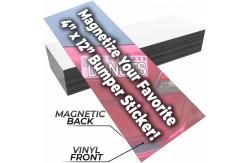 China Self Adhesive Custom Car Magnetic Bumper Stickers Flexible Magnet Material supplier