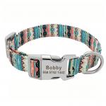 Beautiful Pattern Adjustable Nylon Collar Customized Color Pet Dog Accessories for sale