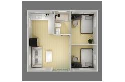 China Wooden Colour Expandable Hosue Layout for 2 Bedrooms with Bath and Kitchen supplier