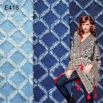 ISO9001 Indigo Polyester Cotton Jacquard Jean Denim Fabric Thick Breathable for sale