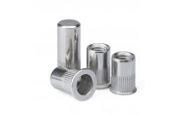 China Carbon Steel Threaded Rivet Nuts Zinc Plated M6 Knurled Body With Flat Head supplier