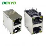 DGKYD59212188AB1A1DY1E006 90 Degree Side Plug 2X1 RJ45 Multiple Port Connectors With LED for sale