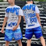 Customs Screen Printing Workout Shorts Set Sportswear Gym Tracksuit   Breathable for sale