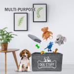 Household Dog Cat Pet Toy Storage Bin With Metal Handles