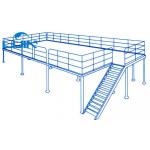 Two Level Mezzanine Warehouse System , Powder Coated Mezzanine Floor Systems for sale