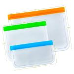 Reusable Leakproof Poly Packaging Bag Translucent Frosted PEVA Food Freezer for sale