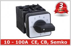China 10 Position Rotary Switch , Manual Changeover Switch 63A 80A 100A supplier