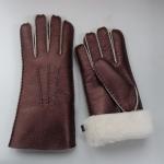 Hand Sewing Women Double Face Shearling Sheepskin Gloves for sale