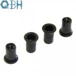 QBH Carbon Steel Black Rivet Nuts with Flat Head Knurled Body