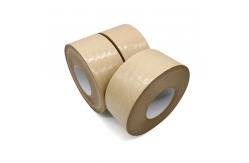 China Fiberglass Reinforced Flatback Kraft Paper Tape Self Adhesive Paper Parcel Tape supplier