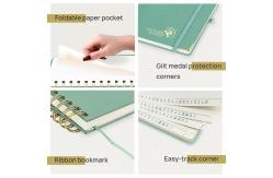 China Mint Green 2023 Hardcover Weekly Planner With Robust Medal Binding supplier