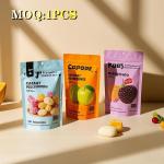 Manufacturer Custom Printed Reusable Colorful Plastic Packaging Fruit Snack Candy Glossy Stand Up Mylar Bags With Zipper for sale