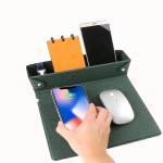 Magnetic Wireless Charging Leather Desk Pad Multifunctional Folding for sale
