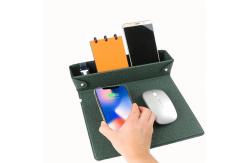 China Magnetic Wireless Charging Leather Desk Pad Multifunctional Folding supplier