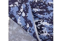 China Blue Polyester Camo Material Fabric , Mosaic Printed Camouflage Cloth Material supplier