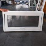 Egress White Vinyl UPVC Hopper Window Windproof Customized Temperd Glass for sale