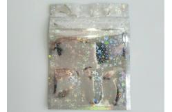 China Childproof Three Side Seal Pouch Holographic Laser Mylar Foil Lined With Zipper supplier