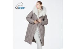 China Detachable Luxury Down Jacket Pure Fur White Cotton Coat Tall Collar supplier