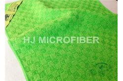 China Green Microfiber Absorbent Kitchen Towels Washable , Streak Free Microfiber Cloth supplier