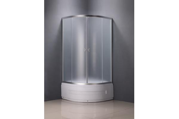 Silver Aluminum Frame Frameless Corner Shower Enclosures