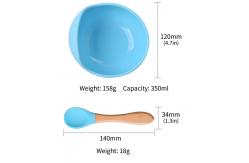 China Toddler Infant Silicone Suction Bowl With Spoon Non Slip BPA Free Resistant supplier