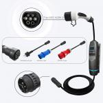 Type2 Electric Vehicle Charger 32A 1Phase 7kw Electric Vehicle Charging Wallbox 5m Cable Schuko/CEE Plug for sale