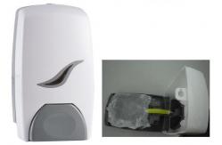 China Customized Logo Manual Hand Soap Dispenser Wall Mounted With Disposable Pouch supplier
