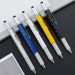 Multifunctional Metal Creative Ballpoint Pen Ruler Screwdriver Touch Screen Gradienter for sale