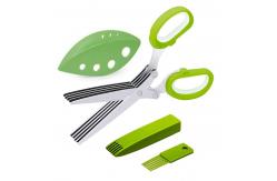 China Multipurpose Kitchen Chopping Scissors 5 Blade Herb Scissors Set With Cover supplier