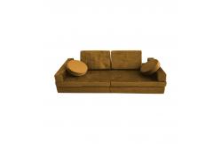 China 10pcs Modular Foam Kids Play Sofa Velvet Fabric Polyester Climbing Couch supplier