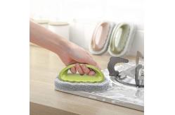 China 13.5*7.5cm Polyester Kitchen Sponge Cleaner With Handle 45g supplier