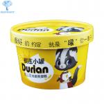 PE Paper 6Oz Frappe Individual Ice Cream Cups With Wooden Spoons for sale