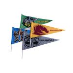 OEM Printed Felt Pennant Flag , Triangle Hand Waver Flags for sale