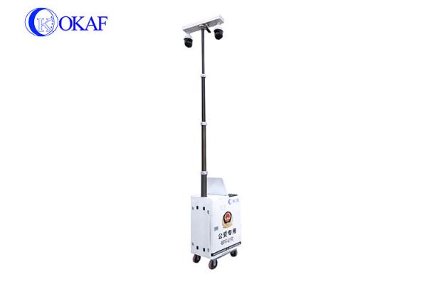 High Speed Mobile Surveillance Trailers Dynamic Emergency Light Tower Mast Dual Stream