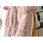 Pink PV Plush Long Faux Fur Blanket , Luxury super soft shaggy fleece fuzzy plush blanket for sofa ,couch for sale
