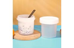 China OEM 200ml Plastic Food Jars Ice Cream Cup With Cap supplier