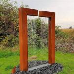 Backyard Outdoor Corten Steel Waterfall Stunning Customizable Design for sale