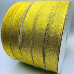 Glitter Metallic Gift Wrap Ribbon Multicolored Custom Size 12mm Satin Ribbon for sale