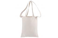 China White Cotton Canvas Tote Bags With Long Shoulder Belt OEM Acceptable supplier