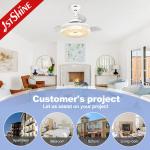 CE Smart Wifi Control Invisible Ceiling Fan Light for Bedroom 36 Inch