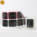 Gold Foil Candle Plastic Sticker Labels Glass Bottle For Fragrance for sale