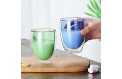 China 250ml Thermal Insulated Double Walled Glass Coffee Mugs supplier