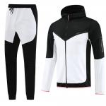 Black White Football Team Tracksuits Hooded Football Training Shirt for sale