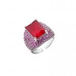 OEM S925 Silver Diamond Ring Crystal Gemstone Mens Hip Hop Rings for sale