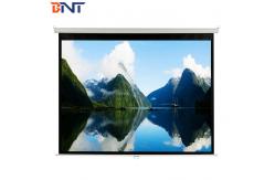 China Matte White K PVC Manual Projector Screen 100 Inch With Metal Handle supplier
