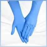 Soft Blue Synthetic Nitrile Gloves Hand Protection Powder Free for sale