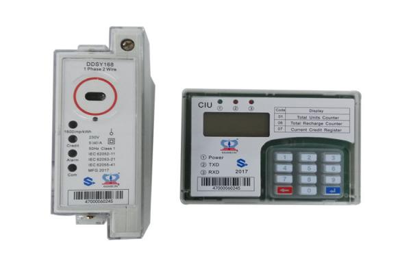 Single Phase Split Prepaid Electricity Meter , Din Rail Power Meter With CIU