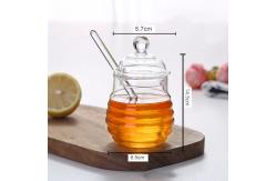 China Borosilicate Glass Honey Jar With Dripper Heat Resistant Eco Friendly supplier