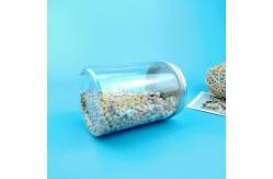 China 32 Oz Straight Clear Plastic Food Storage Jars With Silver Screw Lids supplier