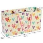 Printing Flat Handle Kraft Customized Paper Bags Lovely Girl Shopping Bag With Heart for sale